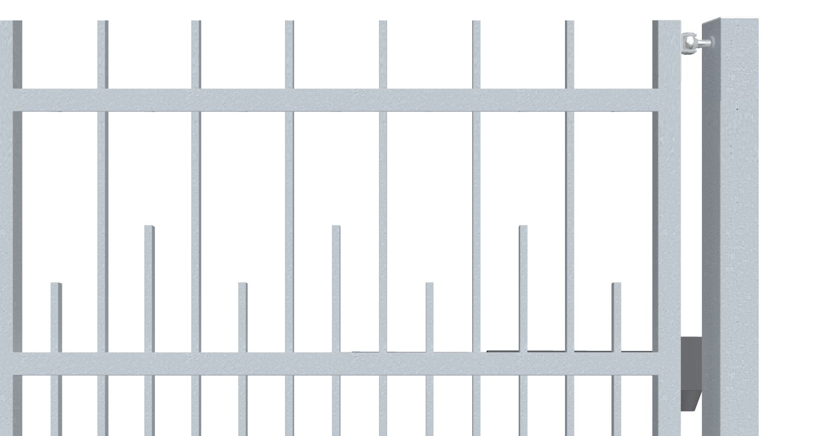 křídlová brána pro rodinné domy Dlouhé krátké bez horního jeklu