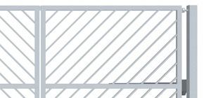 křídlová brána pro rodinné domy jeklová šikmá proti sobě dolů