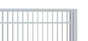 nesená brána pro rodinné domy jeklová s pásovinou nahoře a dole