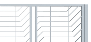 nesené brány pro rodinné domy ozdobné lomené pásoviny šikmé