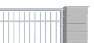 plotový dílec pro rodinné domy jeklová s pásovinou nahoře i dole s mezerou
