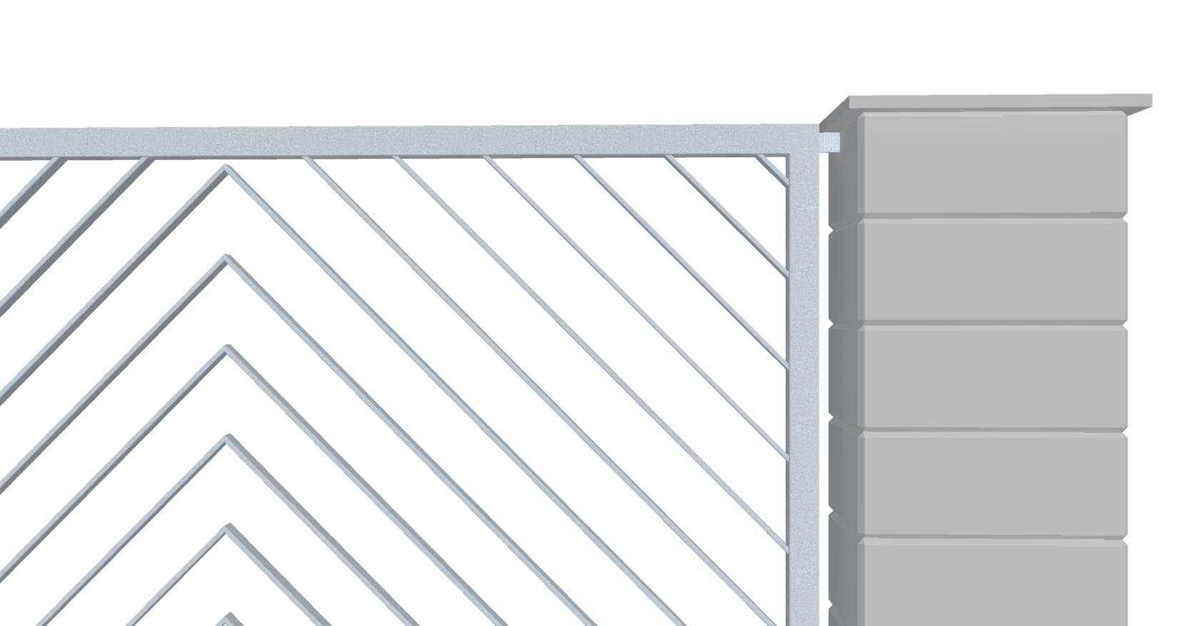 Plotový dílec pro průmysl ozdobné pásoviny doprostřed nahoru