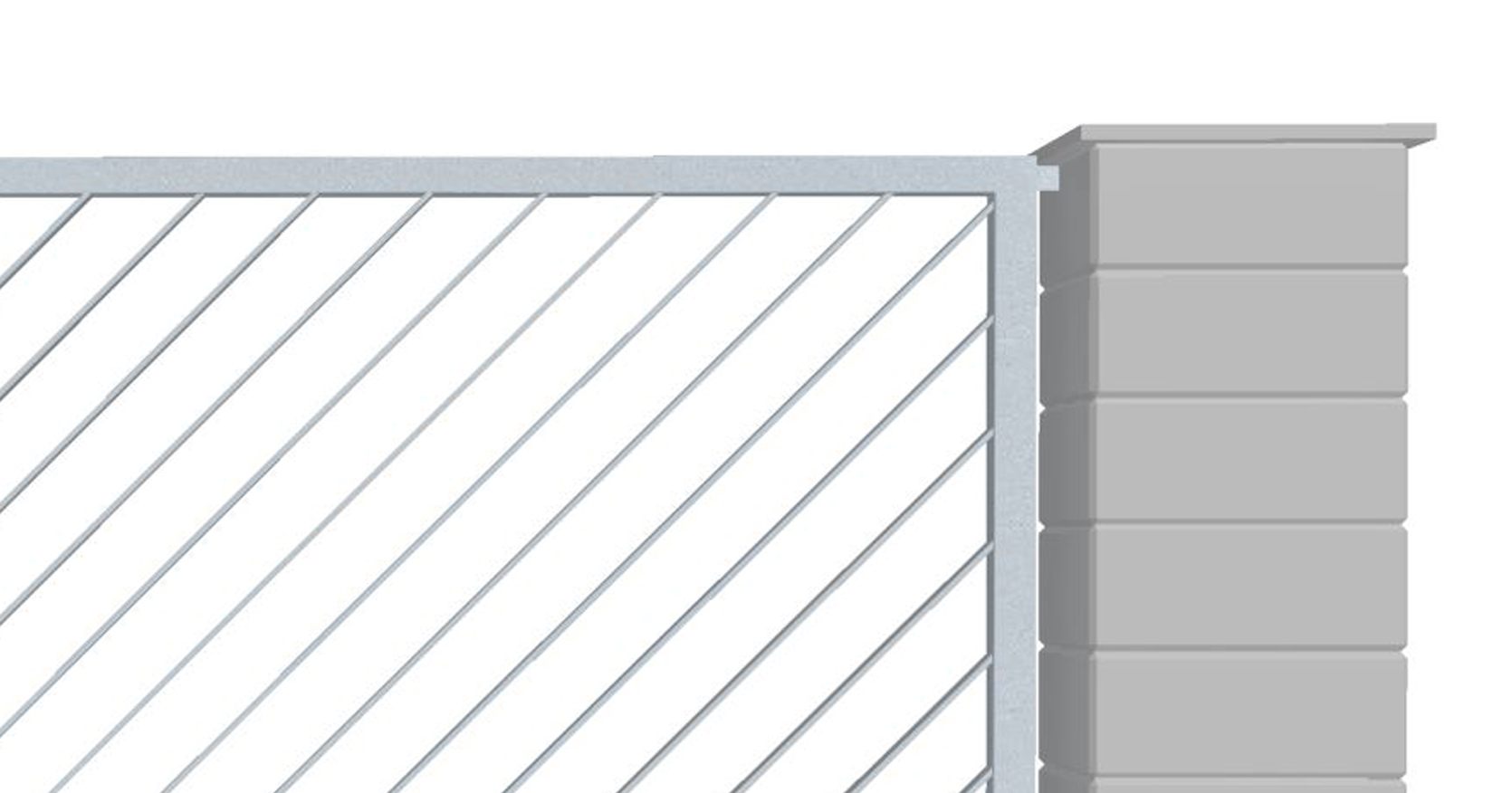 Plotový dílec pro rodinné domy ozdobné šikmé pásoviny 