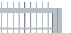 Posuvna brána pro rodinné domy jeklová s nahoře prodlouzený