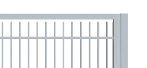Posuvna brána pro rodinné domy jeklová s pásovinou nahoře a dole s mezerou