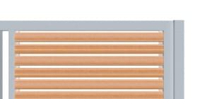 Posuvné brány pro rodinné domy dřevěnné prkna vodorovná úzká