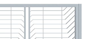 Posuvné brány pro rodinné domy ozdobné lomené pásoviny doprostřed dolů