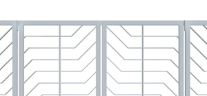 nesené brány pro rodinné domy ozdobné lomené pásoviny proti sobě nahoru
