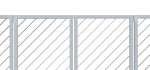 nesené brány pro rodinné domy ozdobné šikmé pásoviny 