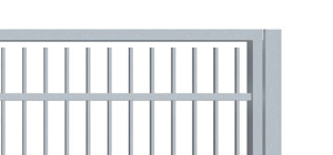 Teleskopické nesené brány pro rodinné domy jeklová nahoře i dole - s mezerou