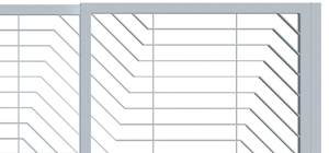 Teleskopické posuvné brány pro rodinné domy ozdobné lomené pásoviny šikmé